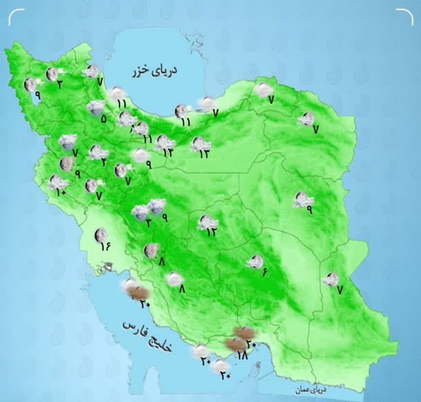 سامانه بارشی جدید دوشنبه وارد ایران می‌شود