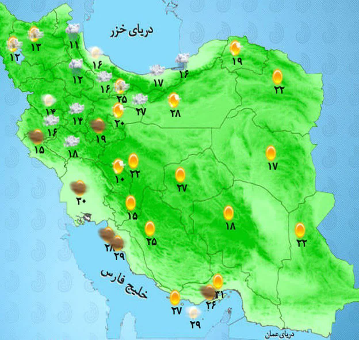 رگبار و رعدوبرق از غرب تا شرق کشور رگبار و رعدوبرق از غرب تا شرق کشور