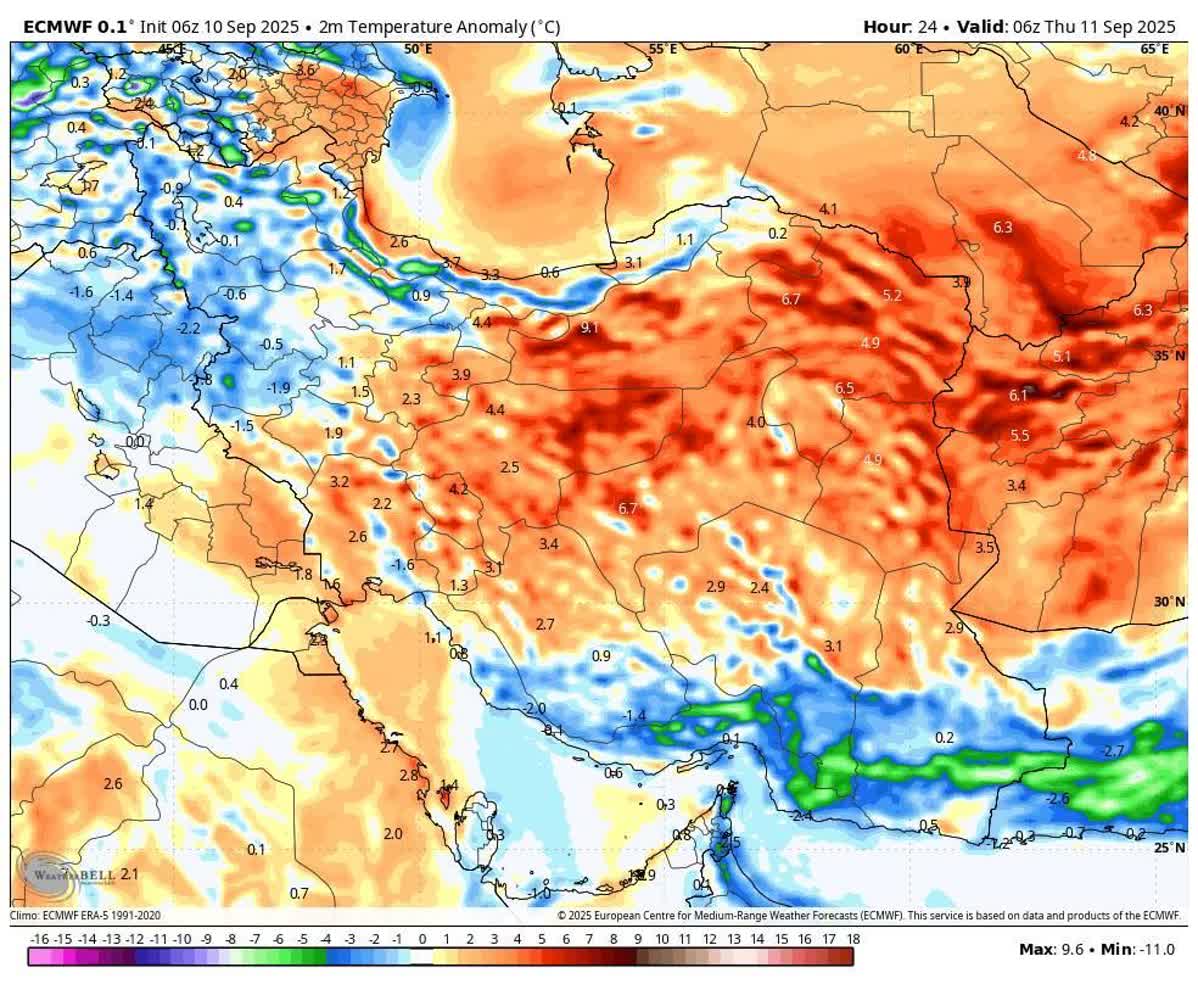 کاهش دمای هوا در استان های شمال غربی از فردا